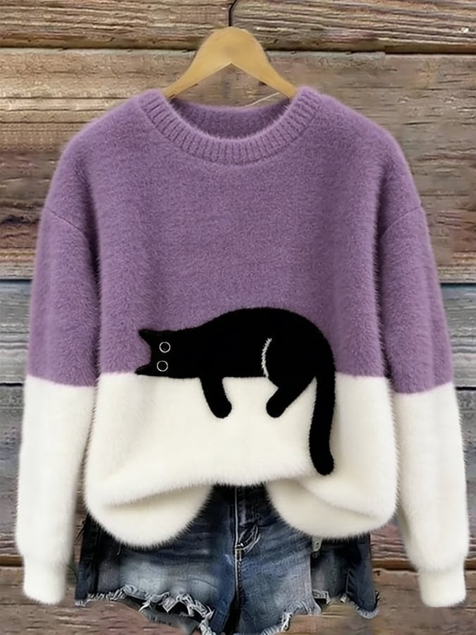 Mavi™ | Zachte Sweatshirt met Kattenprint