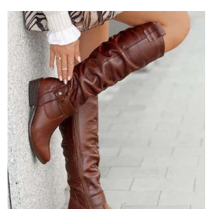 Sanne™ | Slouch-Stiefel in Nubuk-Optik