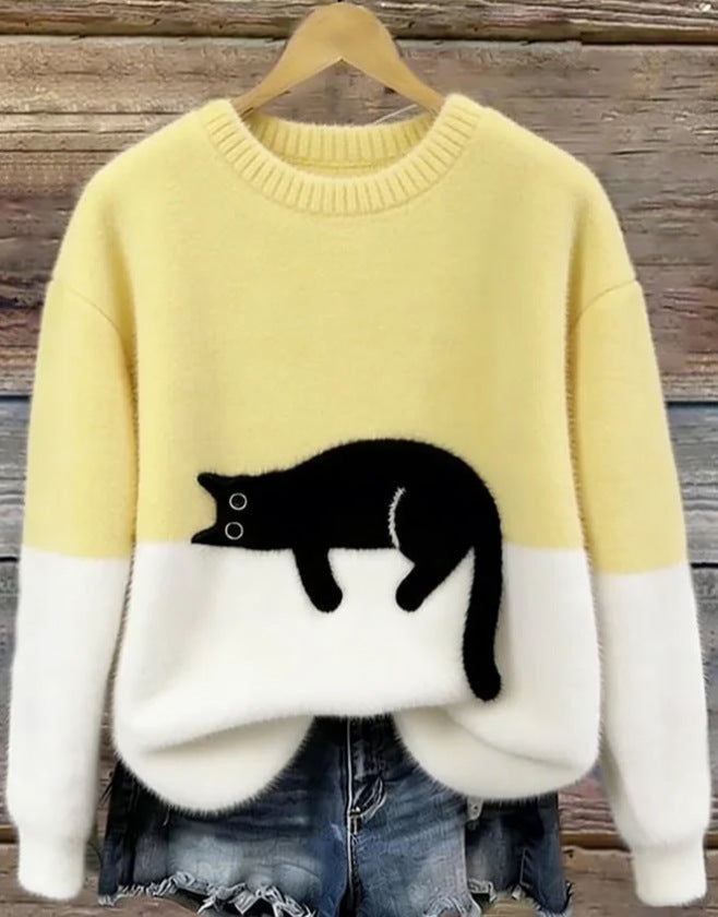 Mavi™ | Zachte Sweatshirt met Kattenprint
