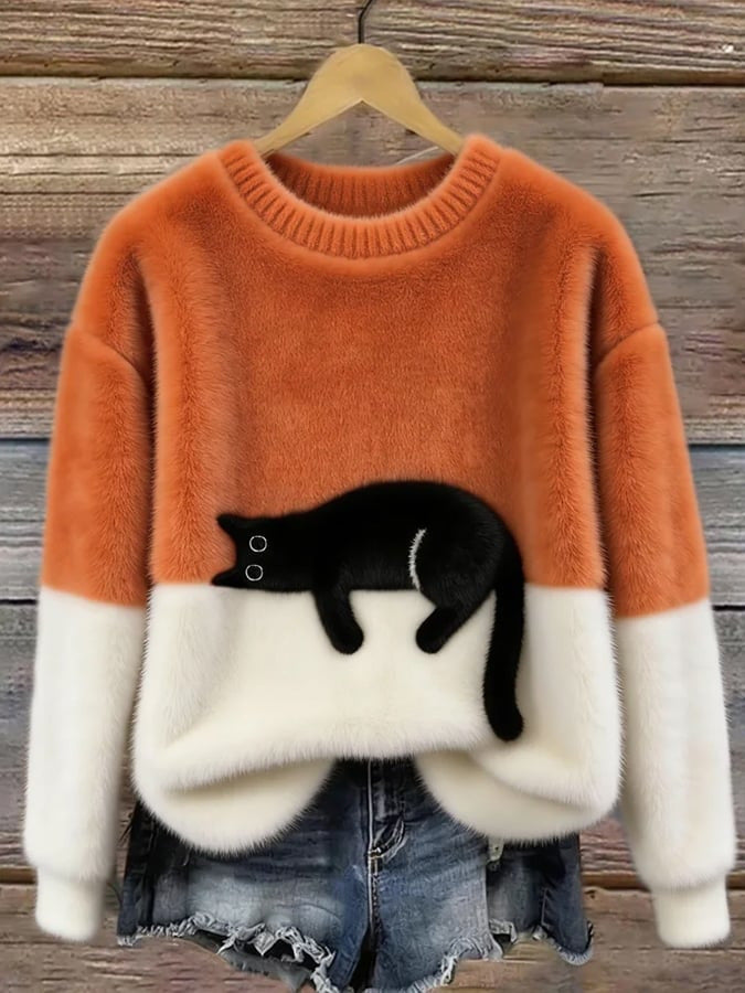 Mavi™ | Zachte Sweatshirt met Kattenprint