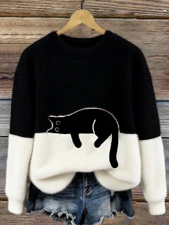 Mavi™ | Zachte Sweatshirt met Kattenprint
