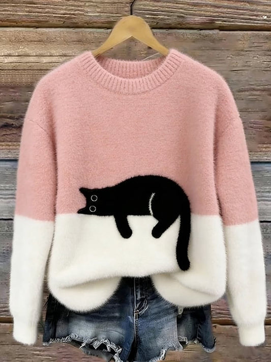 Mavi™ | Zachte Sweatshirt met Kattenprint