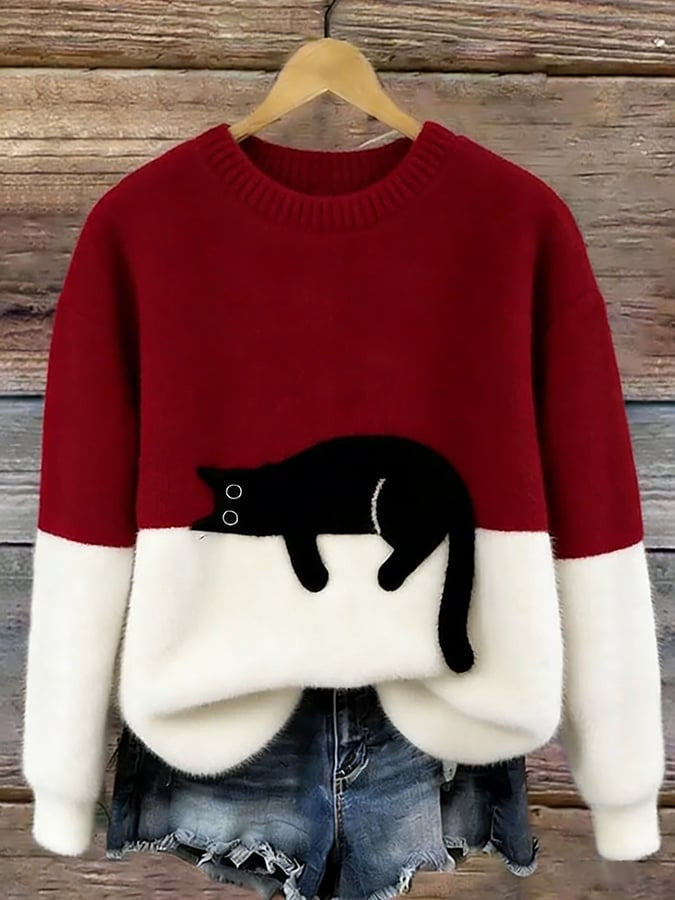 Mavi™ | Zachte Sweatshirt met Kattenprint