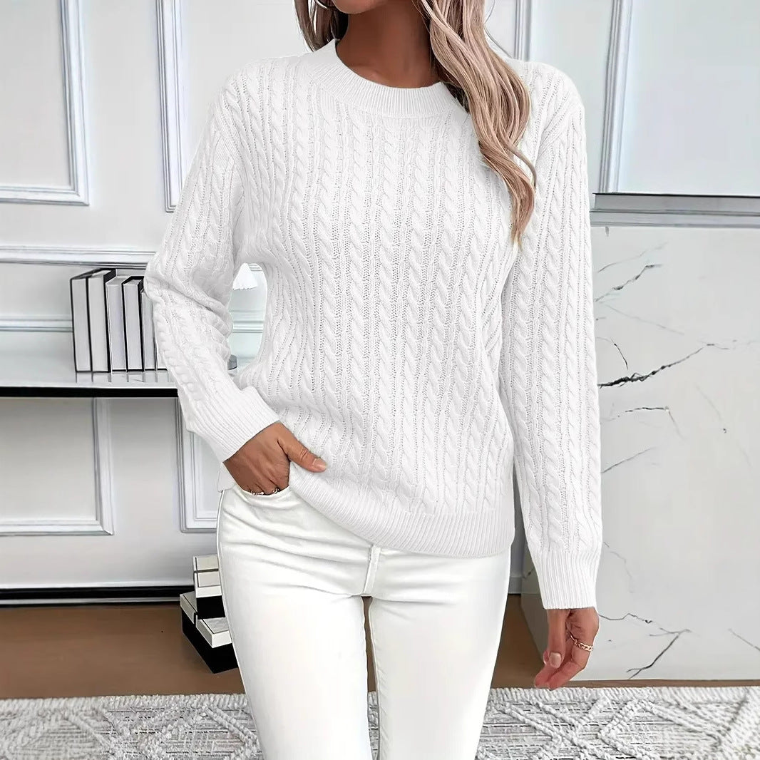 Versatile Fashion Classic Twist round Neck Sweater