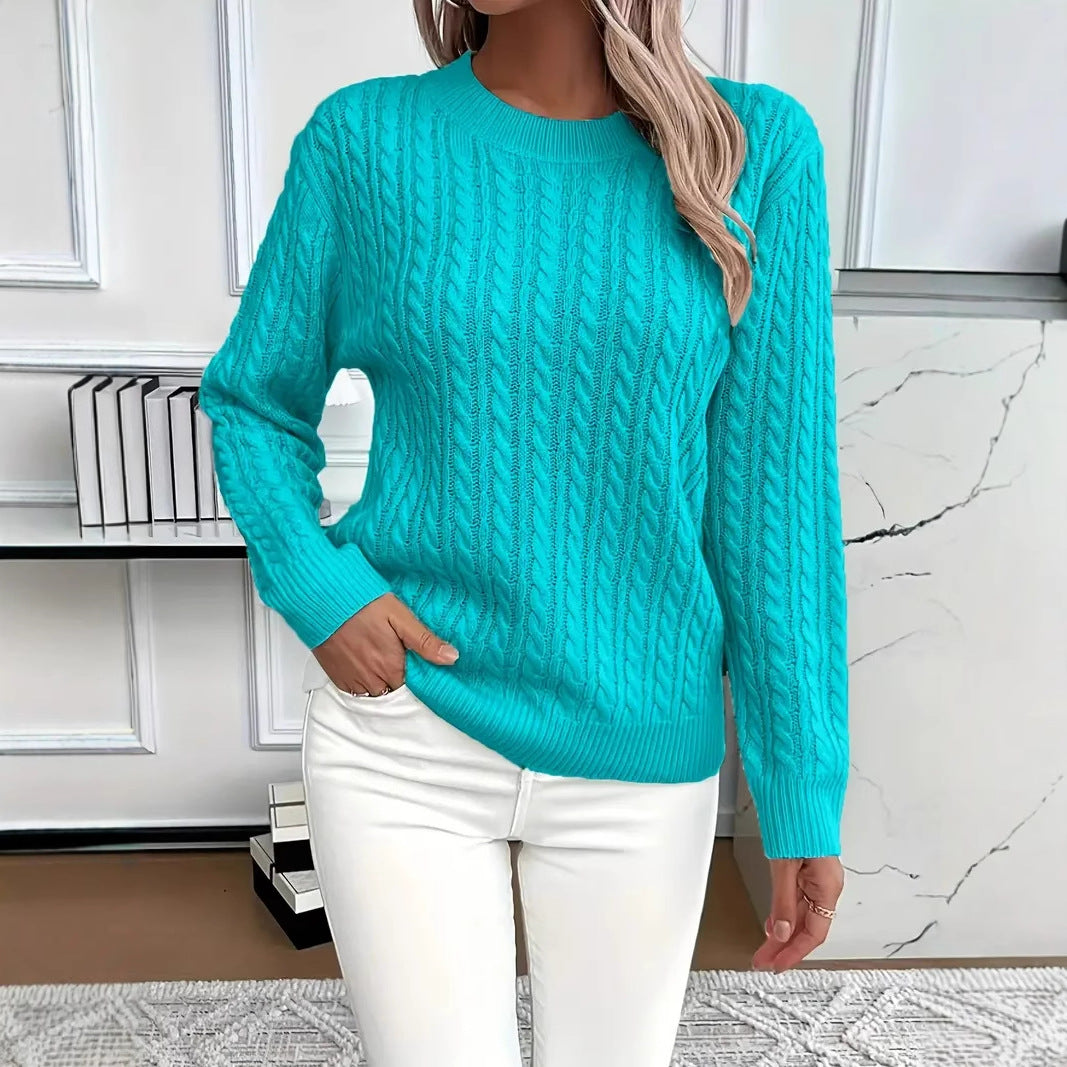 Versatile Fashion Classic Twist round Neck Sweater