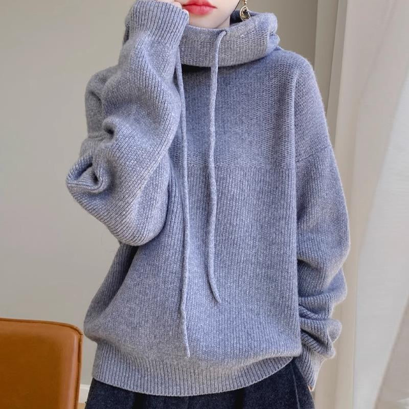 Women'S Sweater Thicken Lazy Style All-Match Long-Sleeved Autumn Winter Warm Casual Sweater for Women