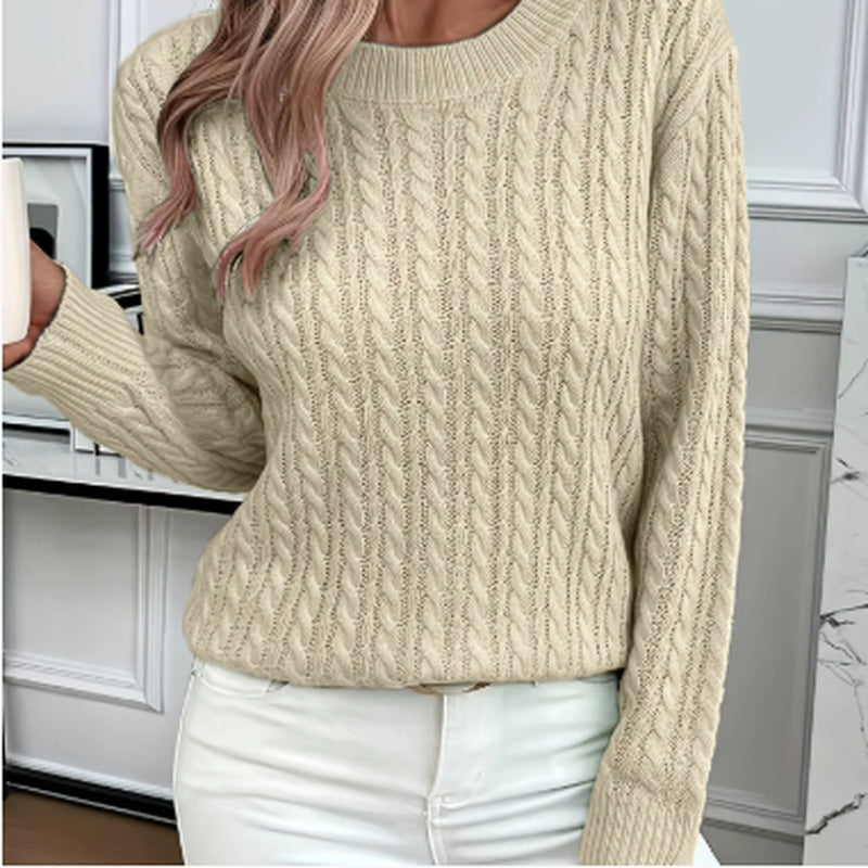 Versatile Fashion Classic Twist round Neck Sweater