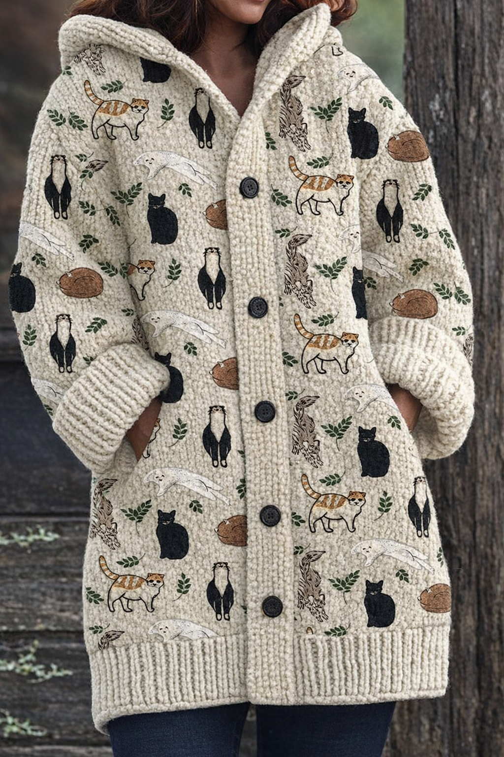 May™ | Zachte Retro Animal Art Flanellen Cardigan