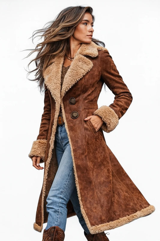 May™ | Vintage Lange Winterjas met Zachte Faux Fur