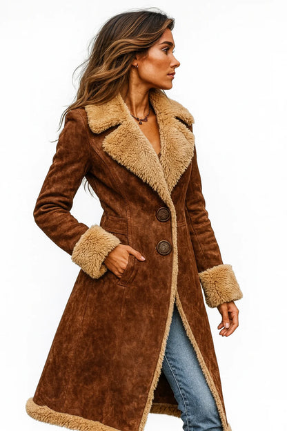 May™ | Vintage Lange Winterjas met Zachte Faux Fur
