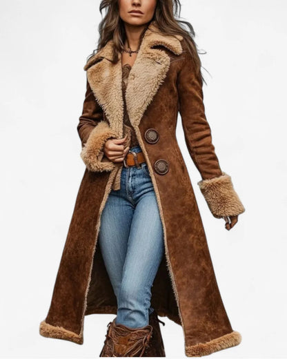 May™ | Vintage Lange Winterjas met Zachte Faux Fur