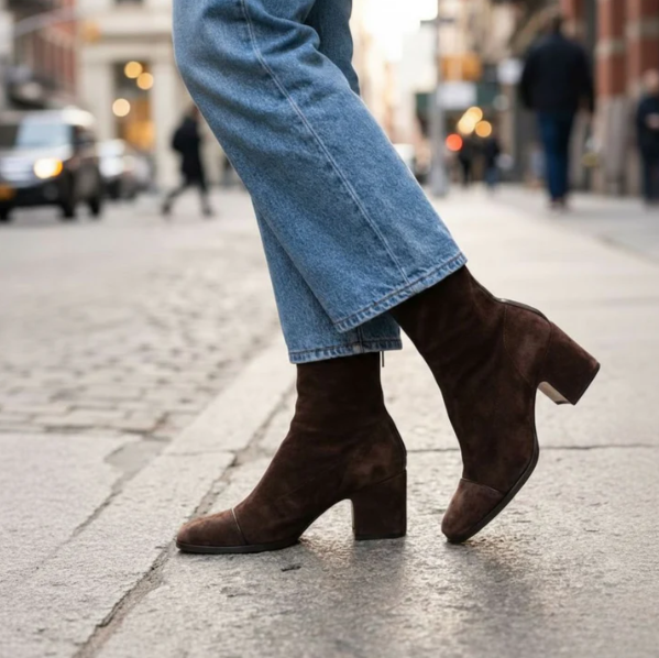 Tamara™ | Elegante Enkellaars met Vierkante Neus & Comfortabele Hak