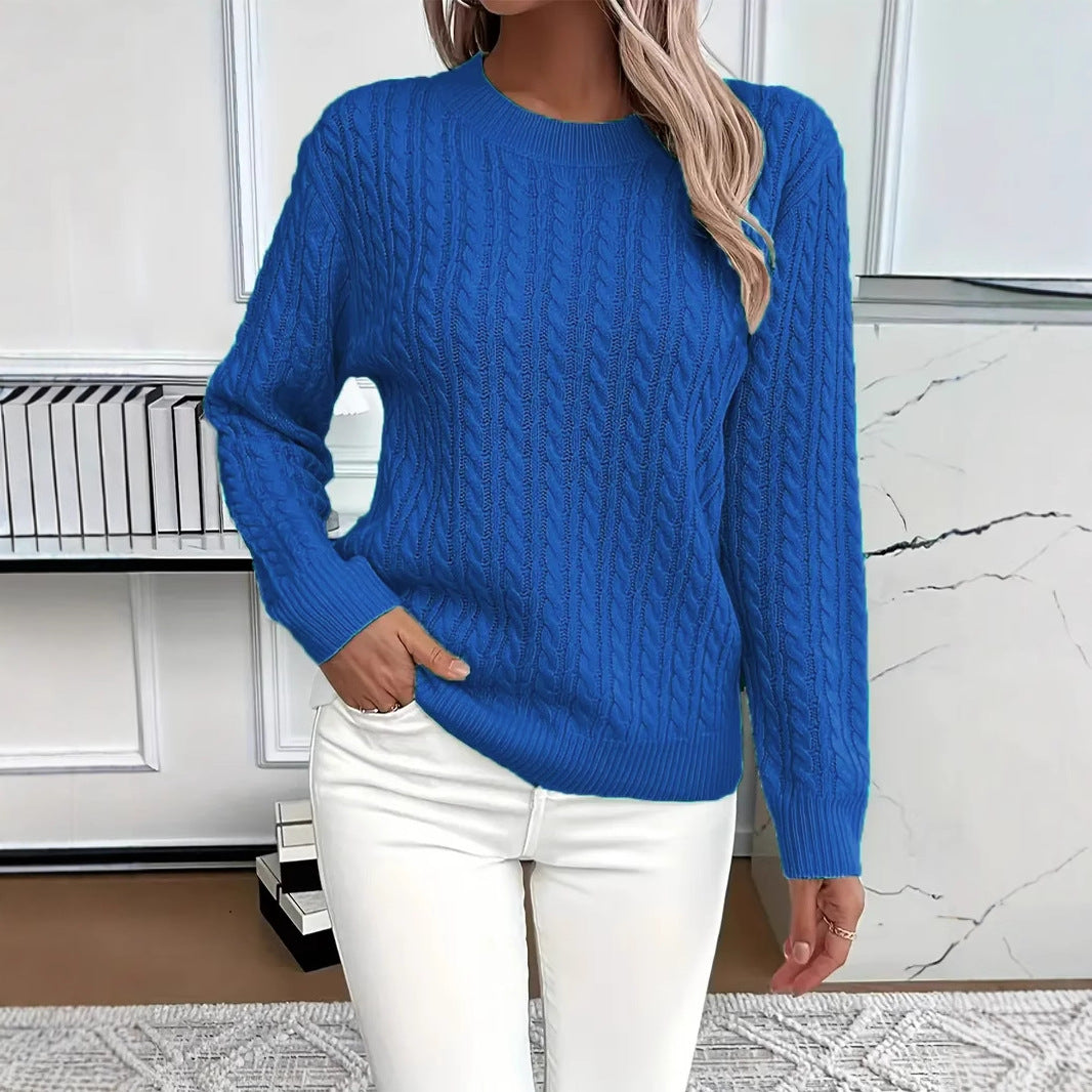 Versatile Fashion Classic Twist round Neck Sweater