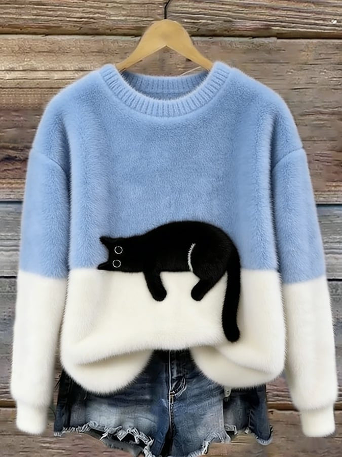 Mavi™ | Zachte Sweatshirt met Kattenprint