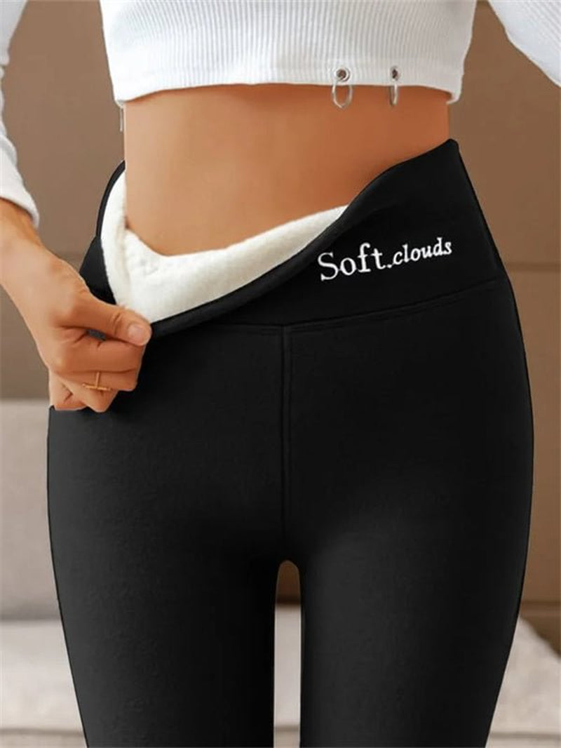 Women'S Outer High Waist Hip Lift Leggings Fleece-Lined Shark Pants