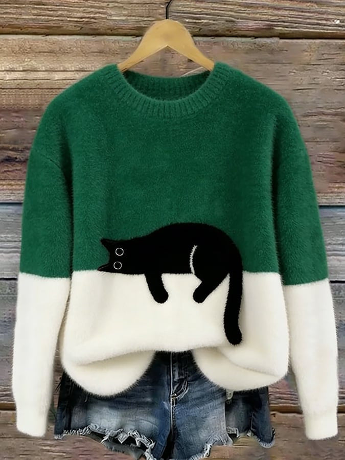 Mavi™ | Zachte Sweatshirt met Kattenprint
