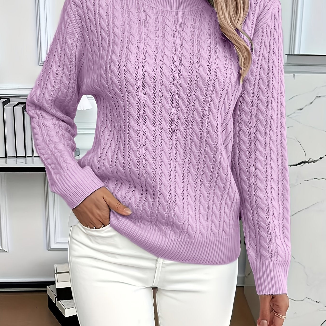 Versatile Fashion Classic Twist round Neck Sweater