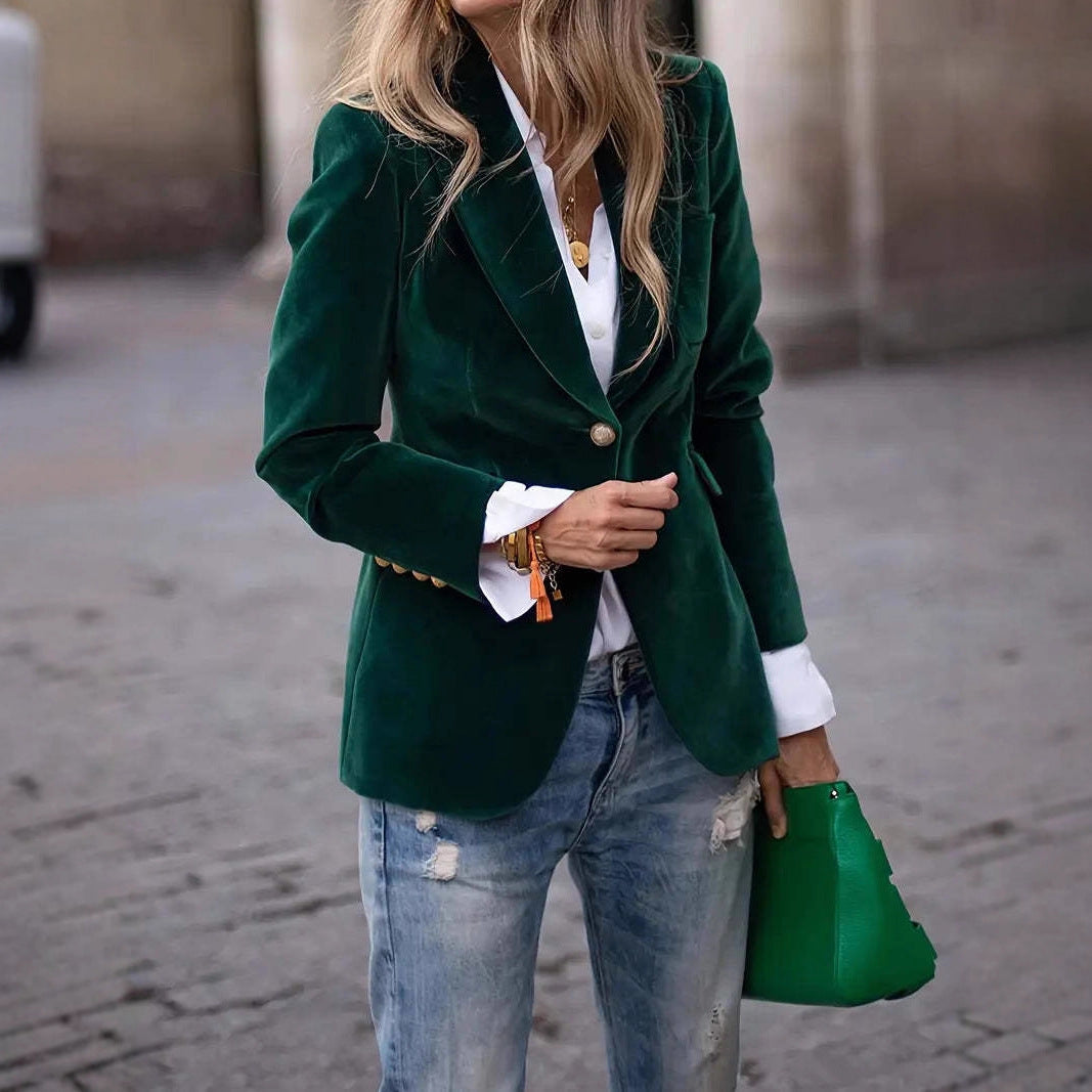 Women'S Fashionable Elegant Solid Color Coat